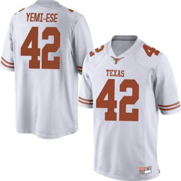 Men's University of Texas #42 Femi Yemi-Ese Game Player Jersey White